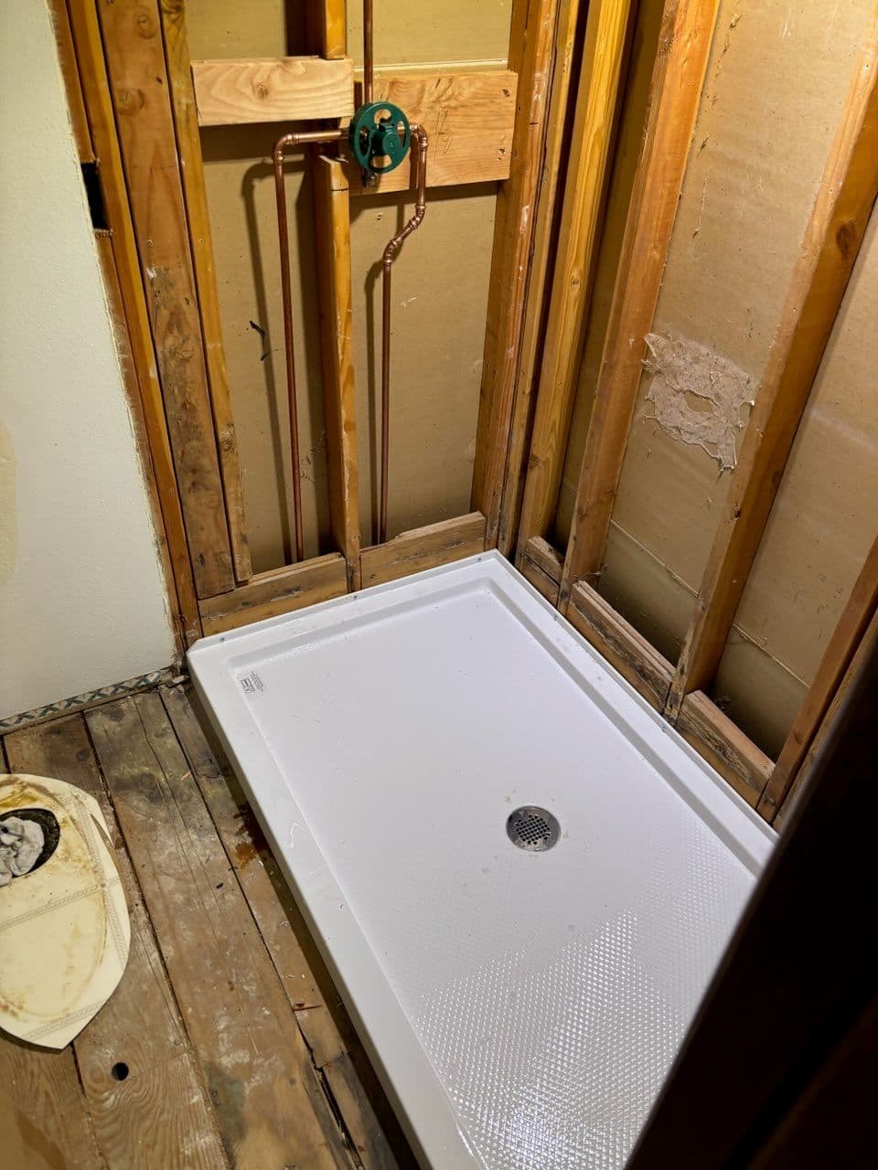 Shower Renovation with New Valve and Acrylic Pan