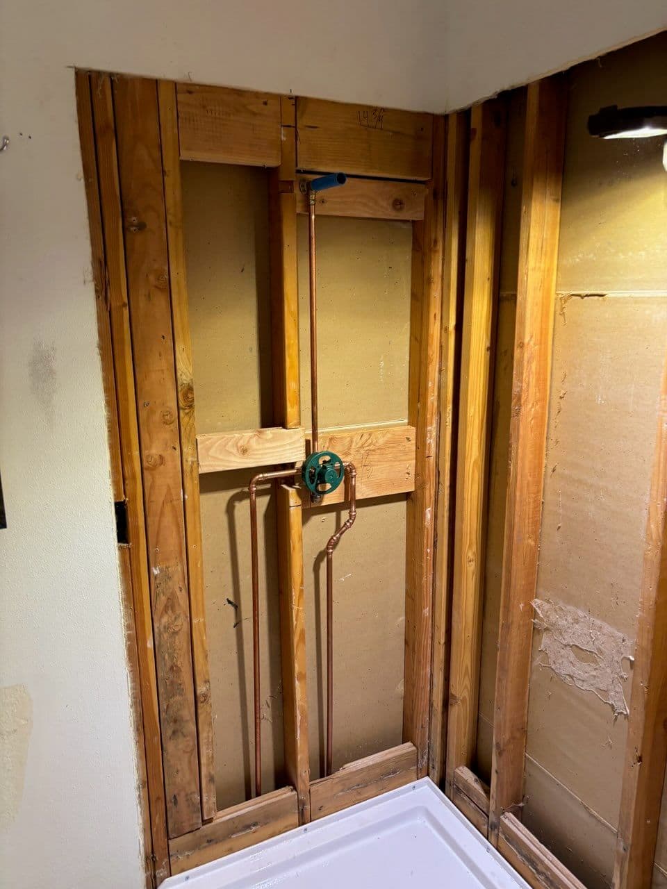 Shower Renovation with New Valve and Acrylic Pan